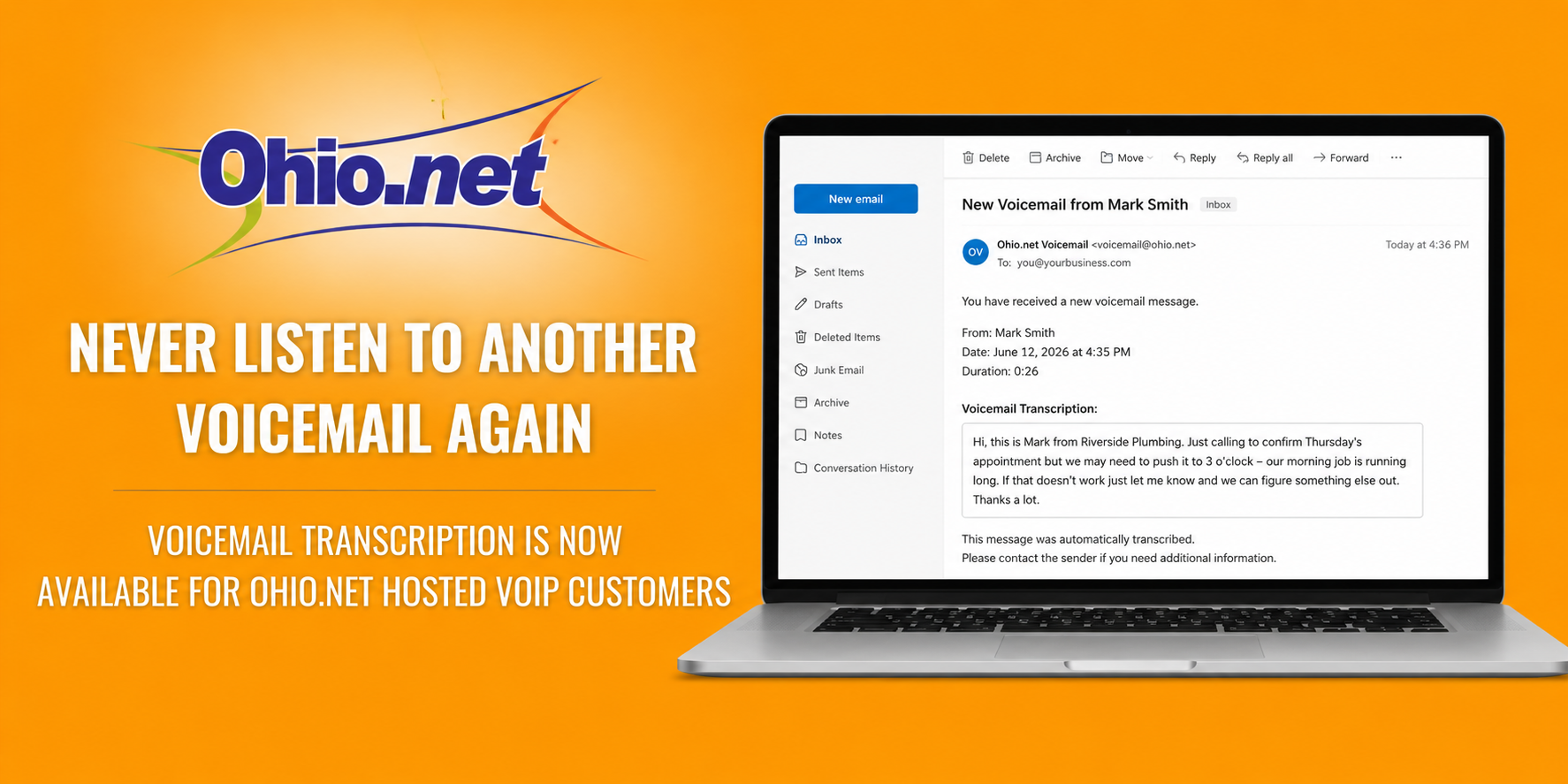 ohio net voicemail to email voicemail to email transcription